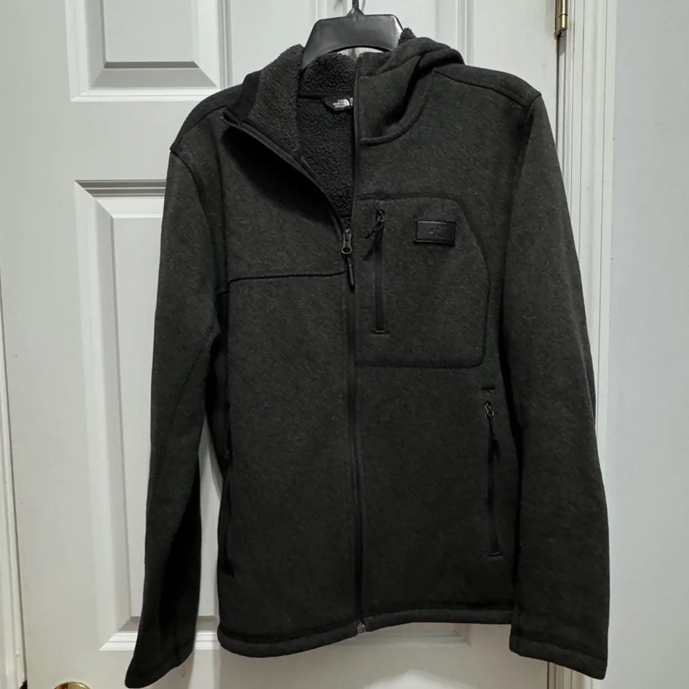 The North face size m full zip gray hoodie